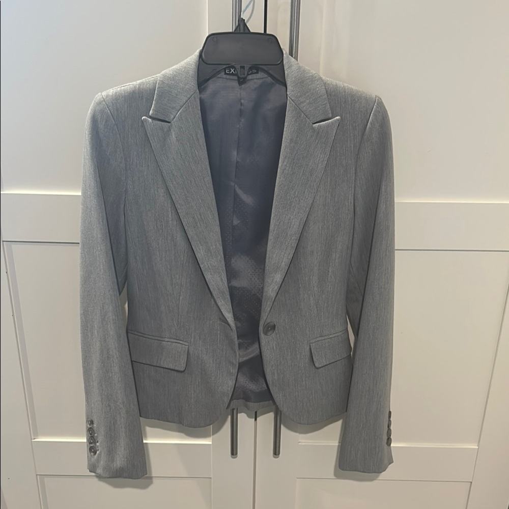 Express Gray Modern Fit Blazer